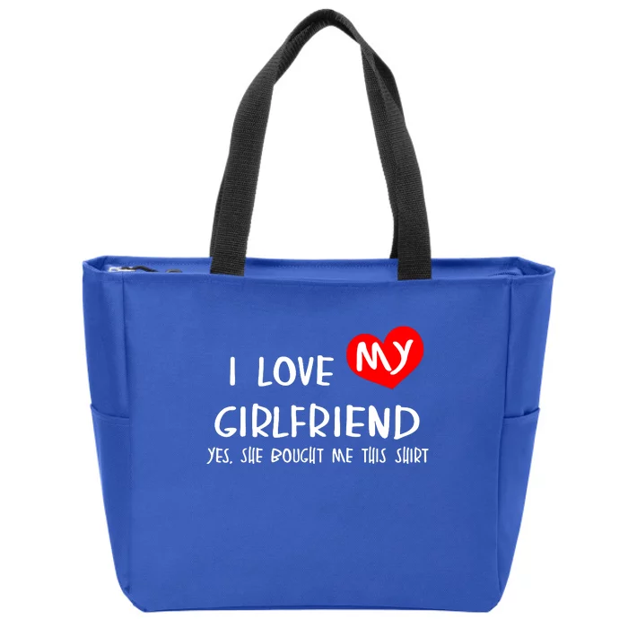 I Love My Girlfriend Zip Tote Bag