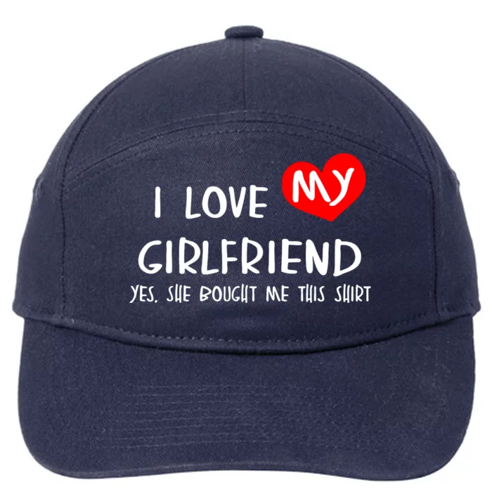 I Love My Girlfriend 7-Panel Snapback Hat