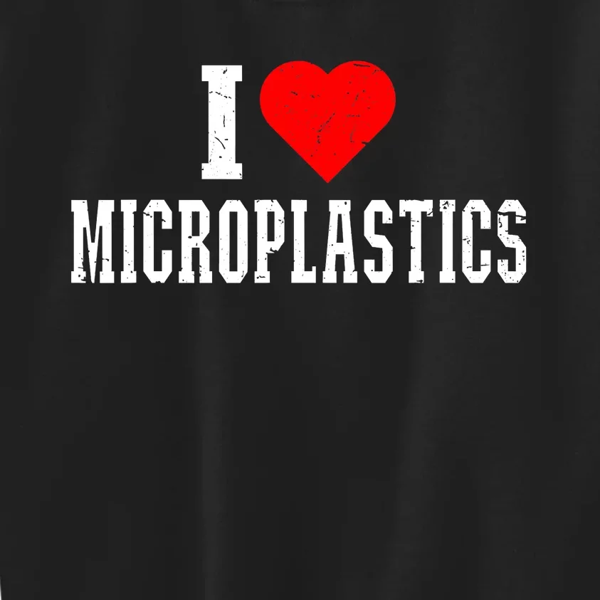 i love microplastics Kids Sweatshirt