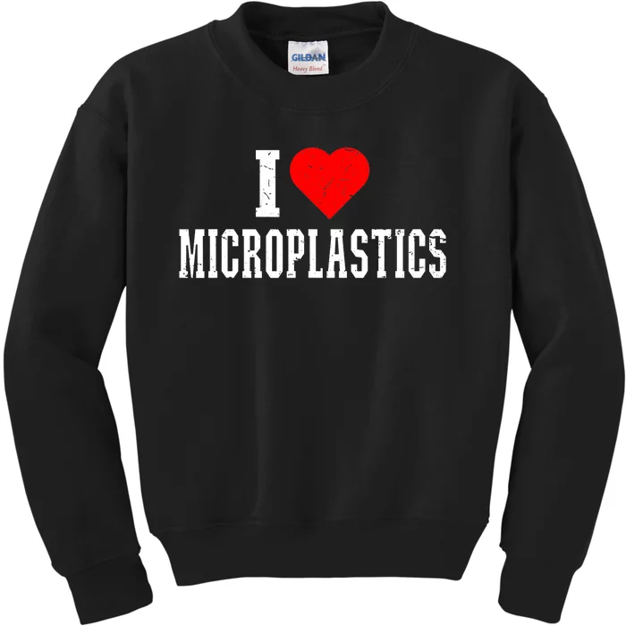 i love microplastics Kids Sweatshirt