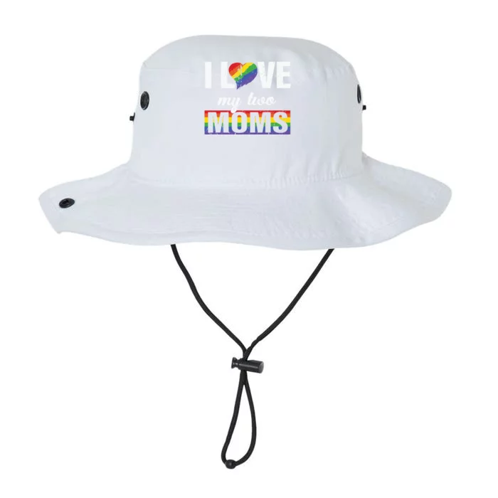 I Love My Two Moms Gay Lesbian Pride Lgbt Rainbow Flag Gift Legacy Cool Fit Booney Bucket Hat