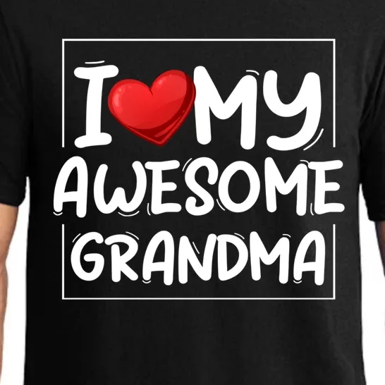 I Love My Awesome Grandma Valentines Day Matching Couple I Gift Pajama Set