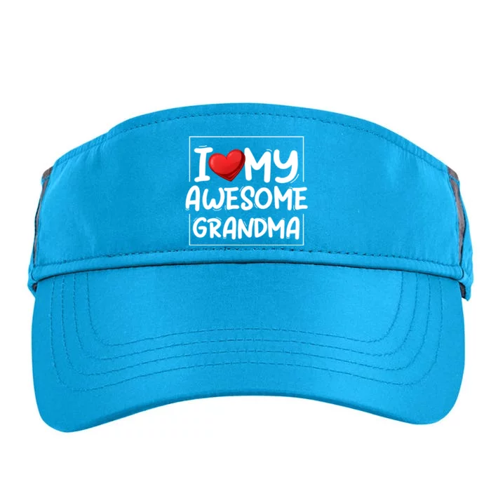 I Love My Awesome Grandma Valentines Day Matching Couple I Gift Adult Drive Performance Visor