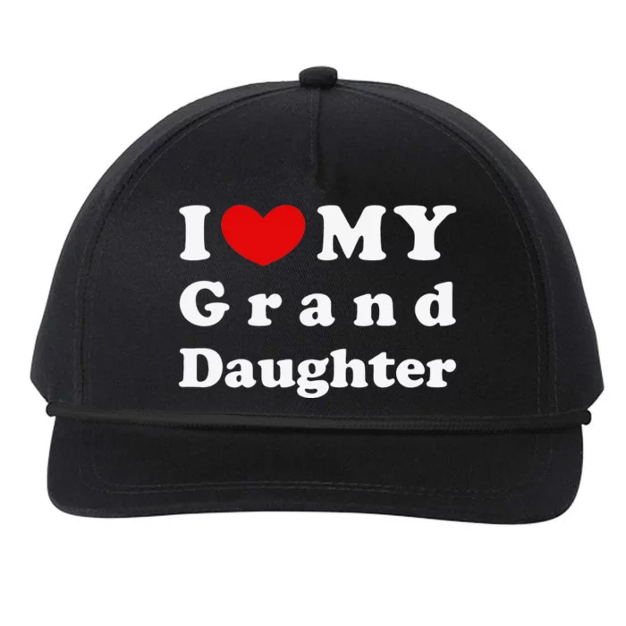 I Love My Granddaughter I Heart My Granddaughter Snapback Five-Panel Rope Hat