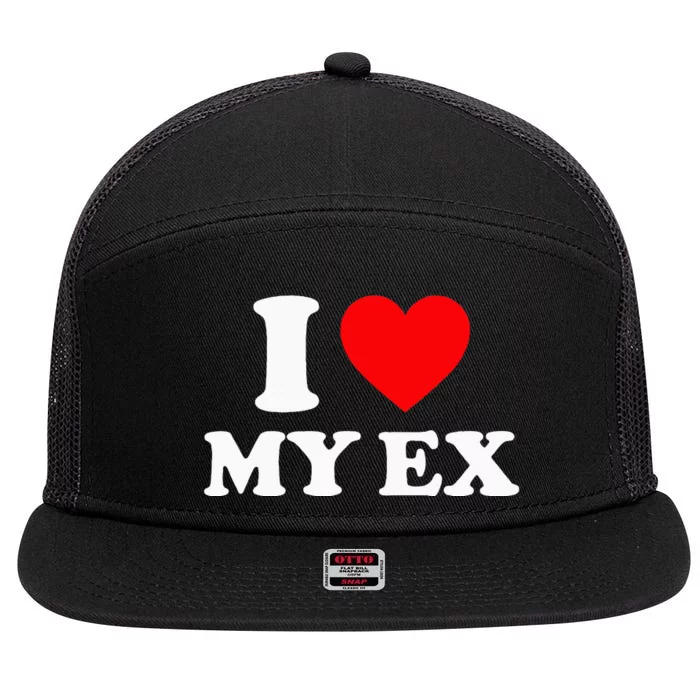 I Love My Ex I Heart My Ex 7 Panel Mesh Trucker Snapback Hat