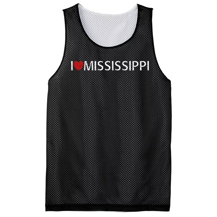 I Love Mississippi Mesh Reversible Basketball Jersey Tank