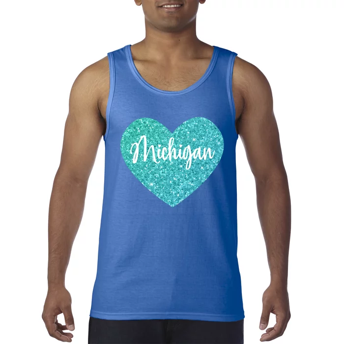 I Love Michigan Usa Heart Cool Gift Tank Top