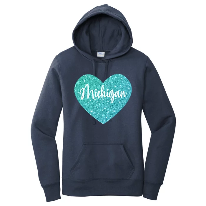 I Love Michigan Usa Heart Cool Gift Women's Pullover Hoodie