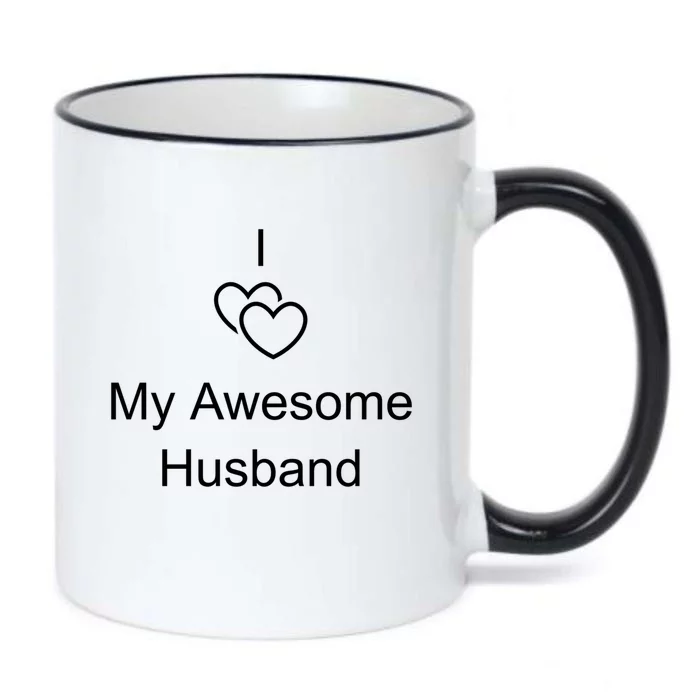 I Love My Awesome Husband Gift Valentine Valentines Day Gift Black Color Changing Mug