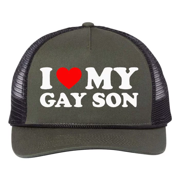 I Love My Gay Son Retro Rope Trucker Hat Cap