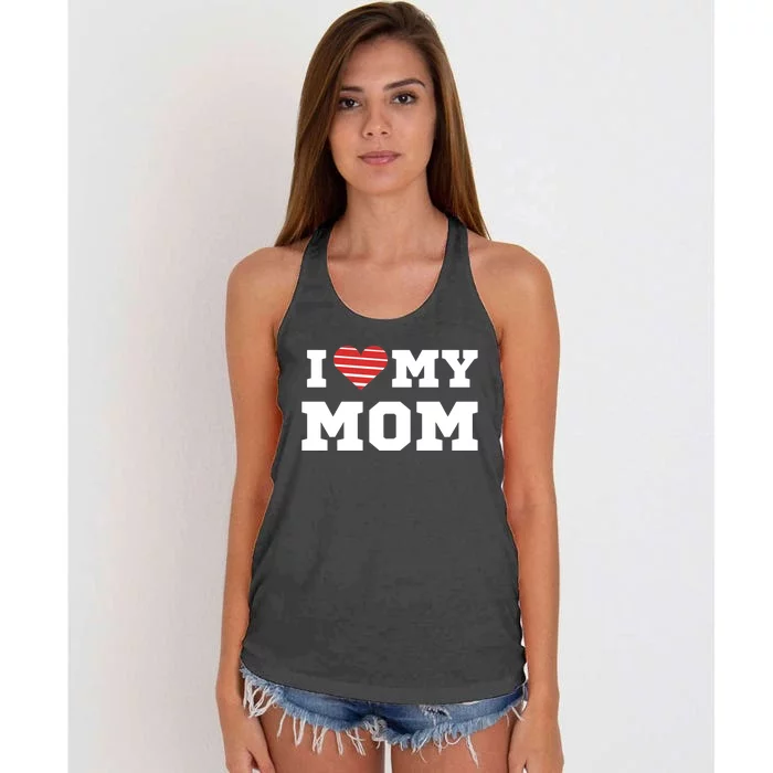 I Love My Mom Gift Women's Knotted Racerback Tank