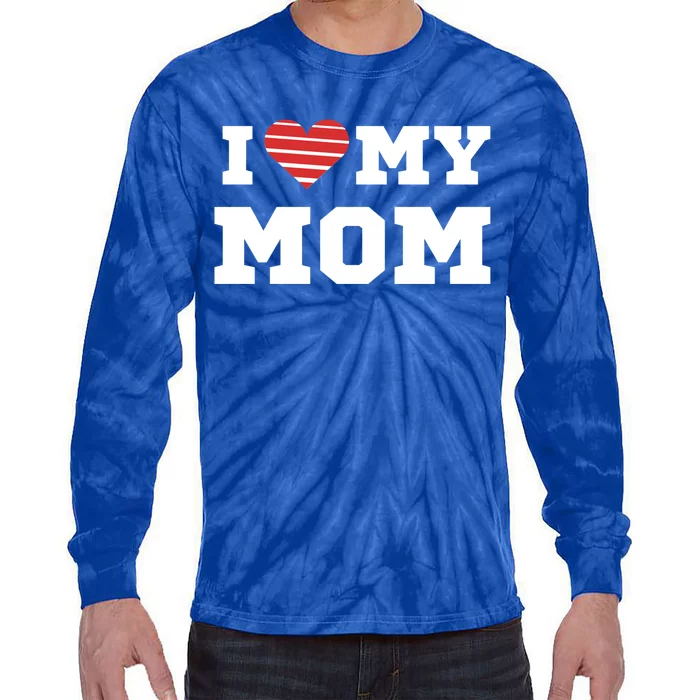 I Love My Mom Gift Tie-Dye Long Sleeve Shirt