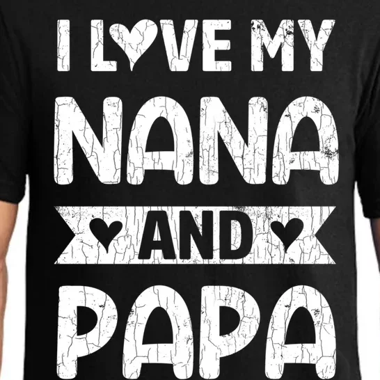 I Love My Nana And Papa Funny Grandparents Graphic Gift Pajama Set