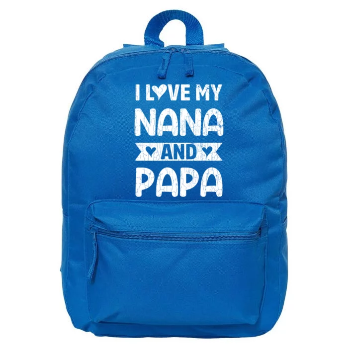 I Love My Nana And Papa Funny Grandparents Graphic Gift 16 in Basic Backpack