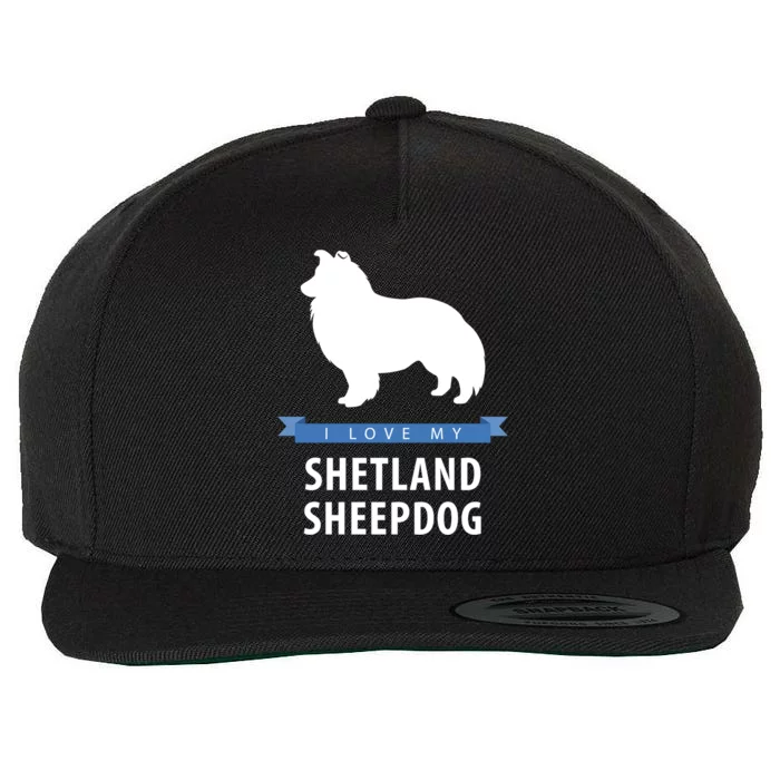 I Love My Shetland Sheepdog Gift Wool Snapback Cap