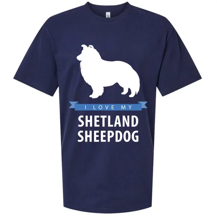 I Love My Shetland Sheepdog Gift Sueded Cloud Jersey T-Shirt