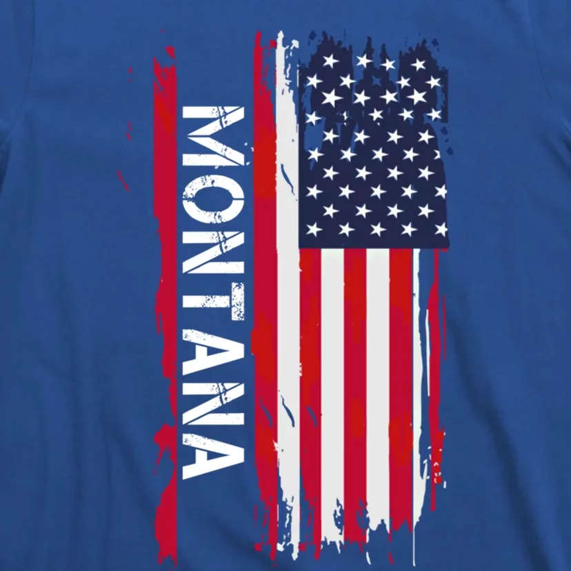 I Love Montana Usa Flag Montana Gift Black Small T-Shirt