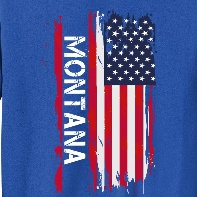 I Love Montana Usa Flag Montana Gift Black Small Tall Sweatshirt