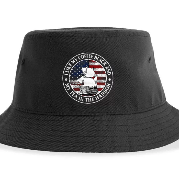 I Like My Coffee Black And My Tea In The Harbor Us History Sustainable Bucket Hat