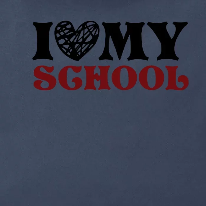 I Love My School Funny Valentine's Day Zip Tote Bag