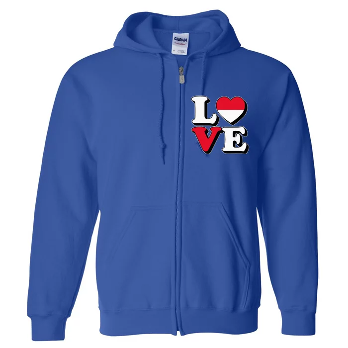 I Love Monaco Travel Souvenir Vacation Trip Traveling Full Zip Hoodie