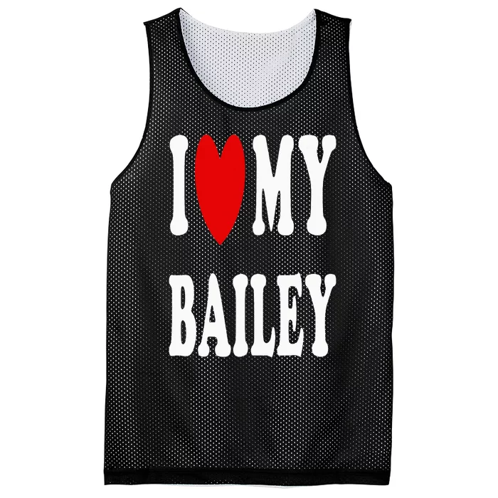 I Love My Bailey I Heart My Bailey Mesh Reversible Basketball Jersey Tank