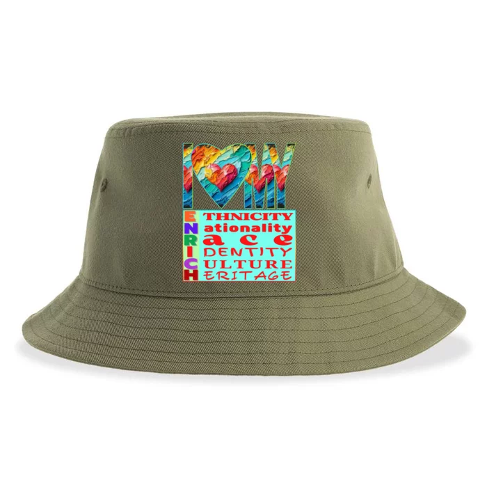 I Love My Enrich Antiracism Inclusion Dei Culture Gift Sustainable Bucket Hat