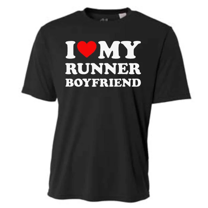 I Love My Runner Friend Heart Bf Marathon Running Cooling Performance Crew T-Shirt