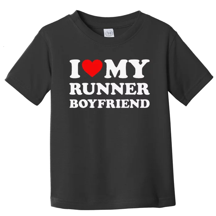 I Love My Runner Friend Heart Bf Marathon Running Toddler T-Shirt