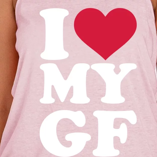 I Love My Gf Friend Meaningful Gift Women's Knotted Racerback Tank