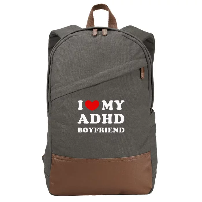 I Love My Adhd Boyfriend Cotton Canvas Backpack