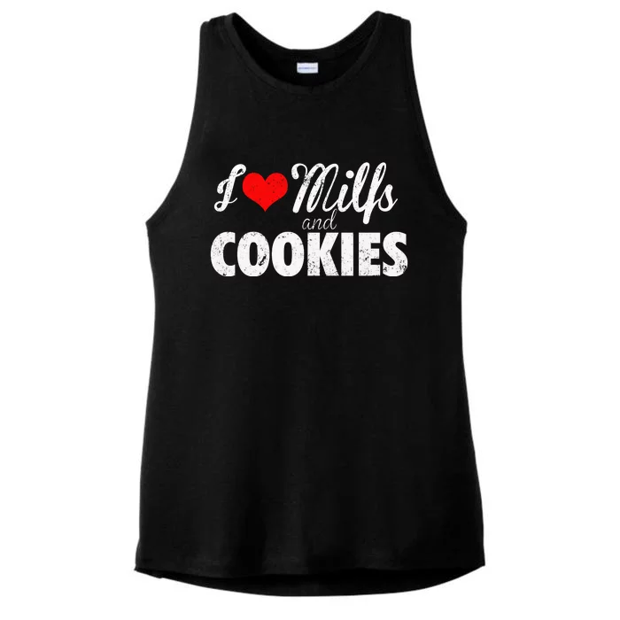 I Love Milfs And Cookies Gift Funny Cougar Lover Joke Gift Ladies Tri-Blend Wicking Tank