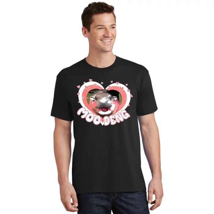 I Love Moo Deng Baby Hippo Moo Deng I Heart Moo Deng T-Shirt