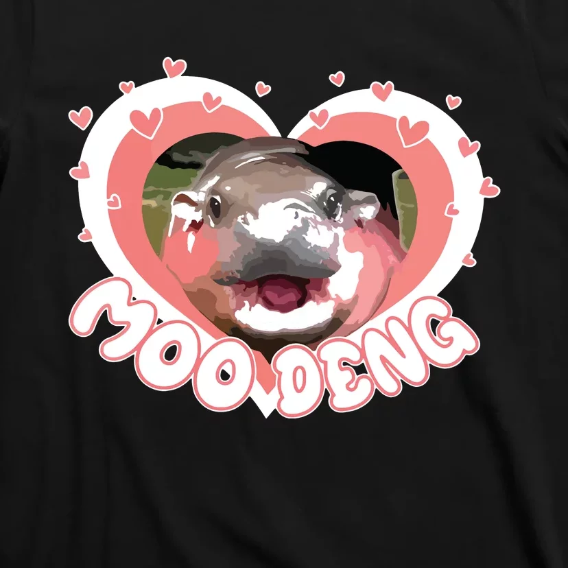 I Love Moo Deng Baby Hippo Moo Deng I Heart Moo Deng T-Shirt