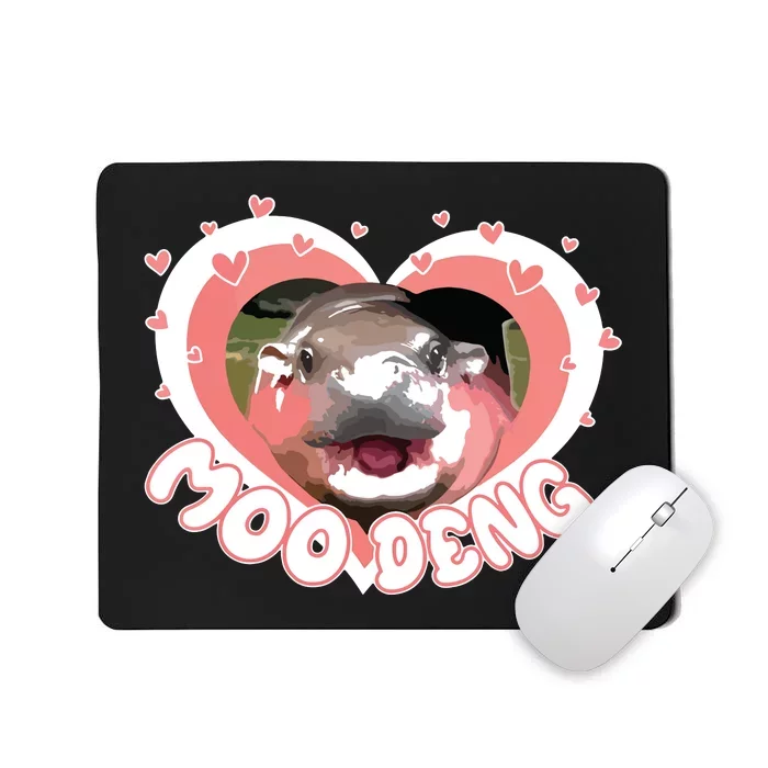 I Love Moo Deng Baby Hippo Moo Deng I Heart Moo Deng Mousepad