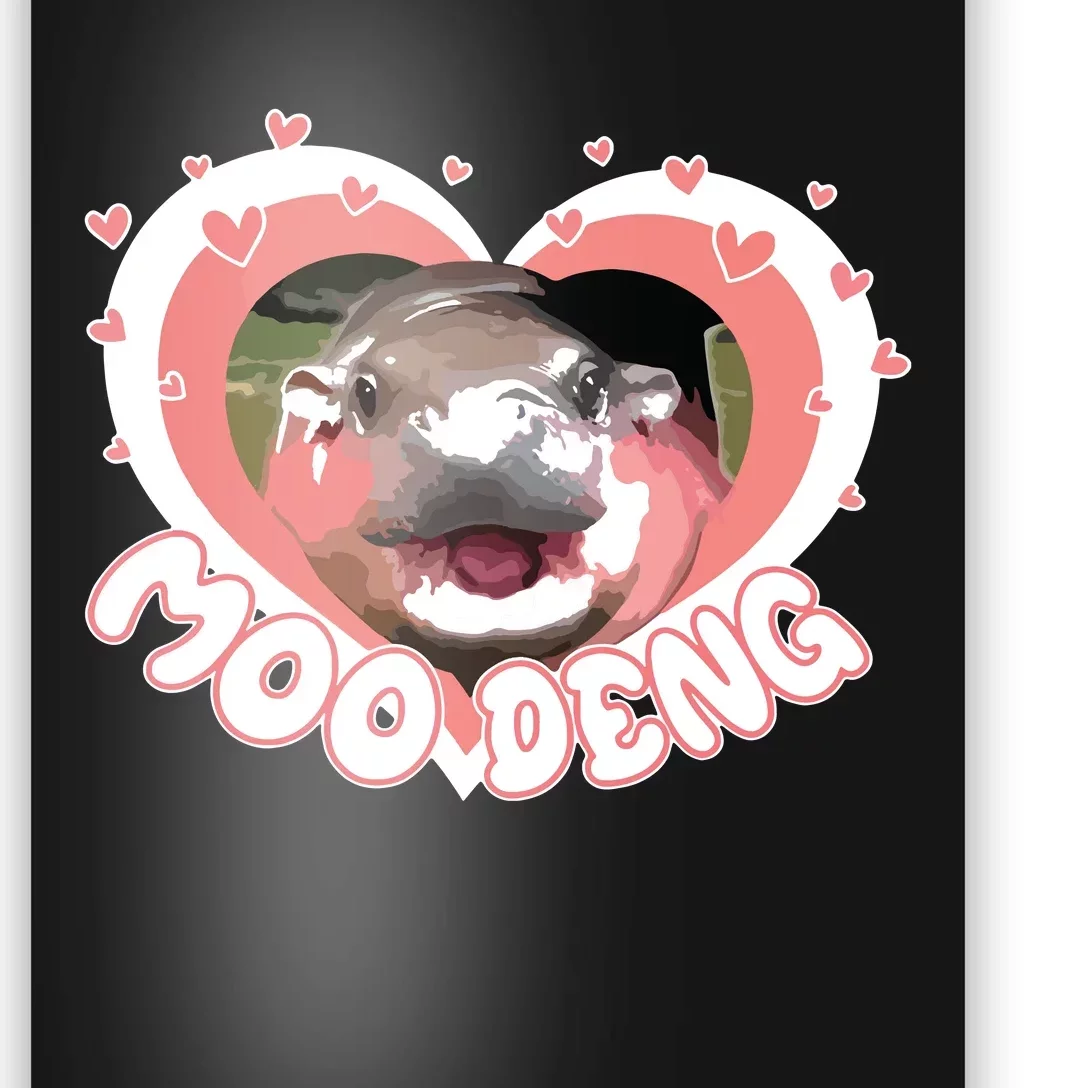 I Love Moo Deng Baby Hippo Moo Deng I Heart Moo Deng Poster