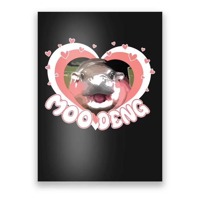 I Love Moo Deng Baby Hippo Moo Deng I Heart Moo Deng Poster