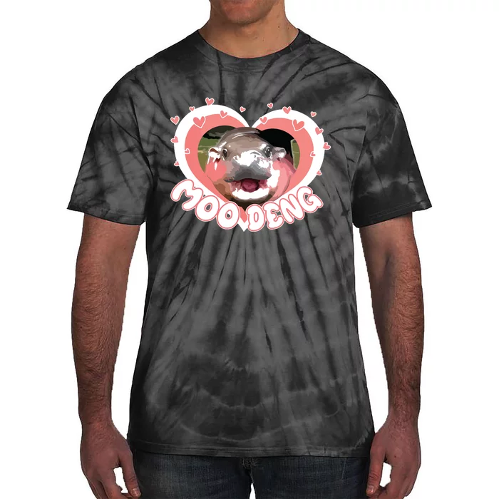 I Love Moo Deng Baby Hippo Moo Deng I Heart Moo Deng Tie-Dye T-Shirt