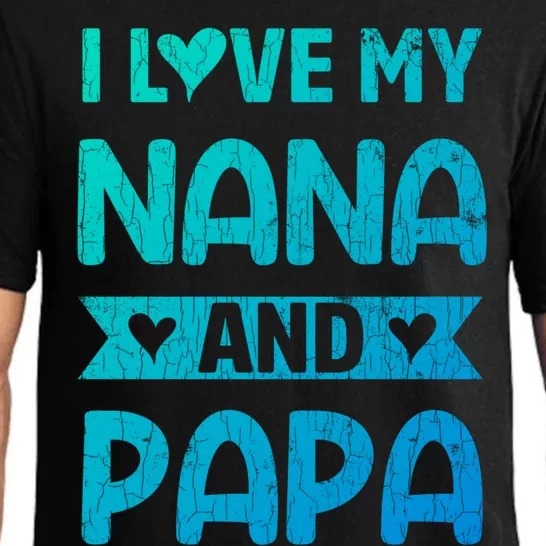 I Love My Nana And Papa Funny Grandparents Graphic Gift Pajama Set