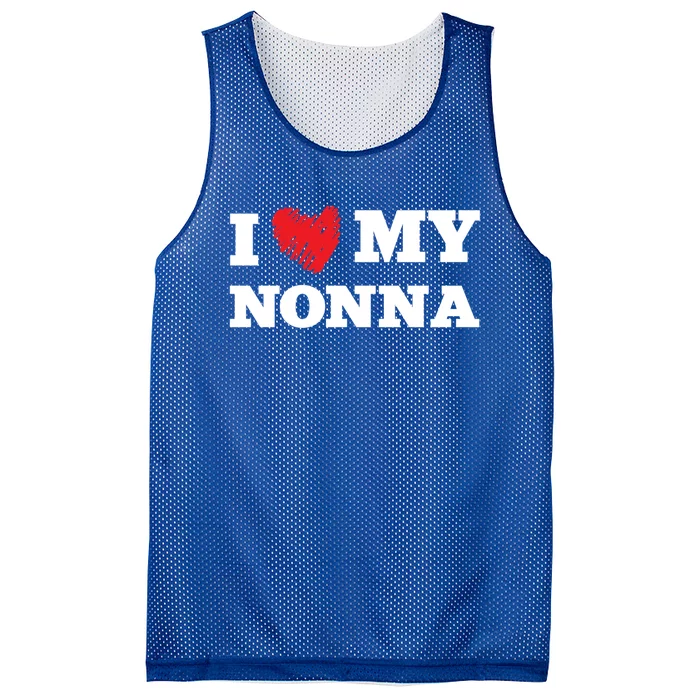 I Love My Nonna Favorite Family Member Valentines Grandma Funny Gift Mesh Reversible Basketball Jersey Tank