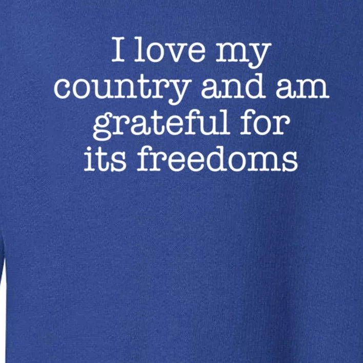 I Love My Country And Am Grateful For Its Freedoms Gift Toddler Sweatshirt