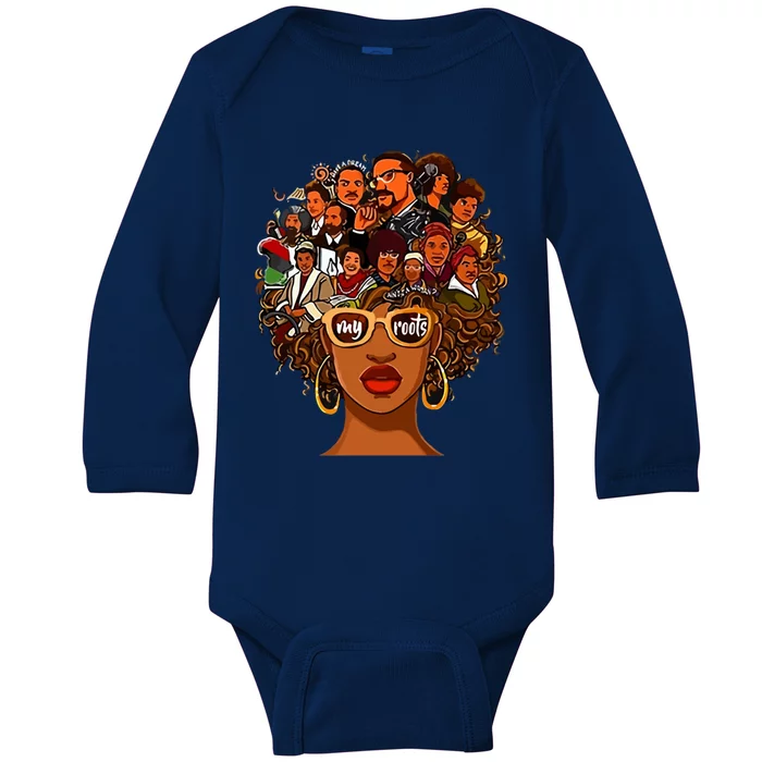 I Love My Roots Back Powerful History Month Pride Dna Gift Baby Long Sleeve Bodysuit