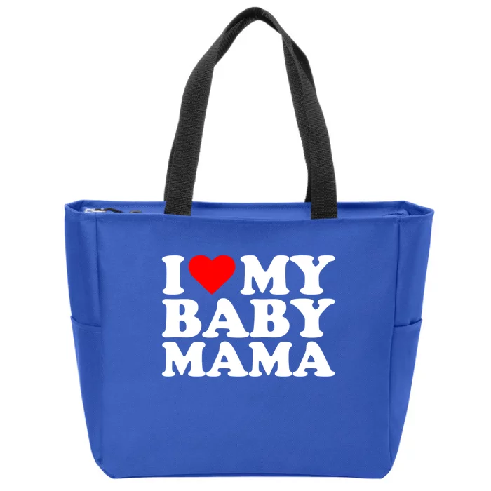 I Love My Mama Funny Humorous Mom Momma Statet Heart Cute Gift Zip Tote Bag