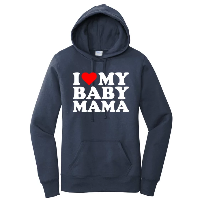 I Love My Mama Funny Humorous Mom Momma Statet Heart Cute Gift Women's Pullover Hoodie