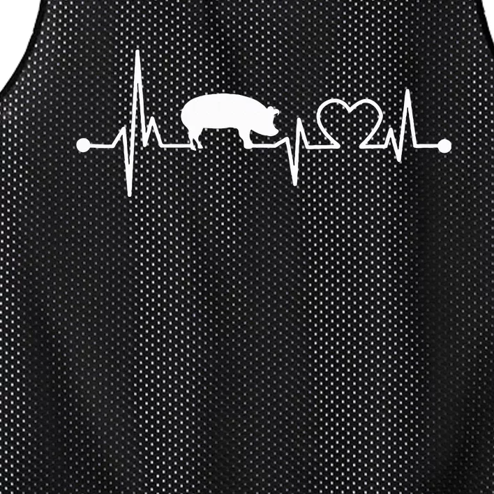 I Love My Pig Heart Valve Ekg Heartbeat Funny Gift Mesh Reversible Basketball Jersey Tank