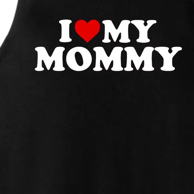 I Love My Mommy Mom Meaningful Gift Red Heart Gift Ladies Tri-Blend Wicking Tank