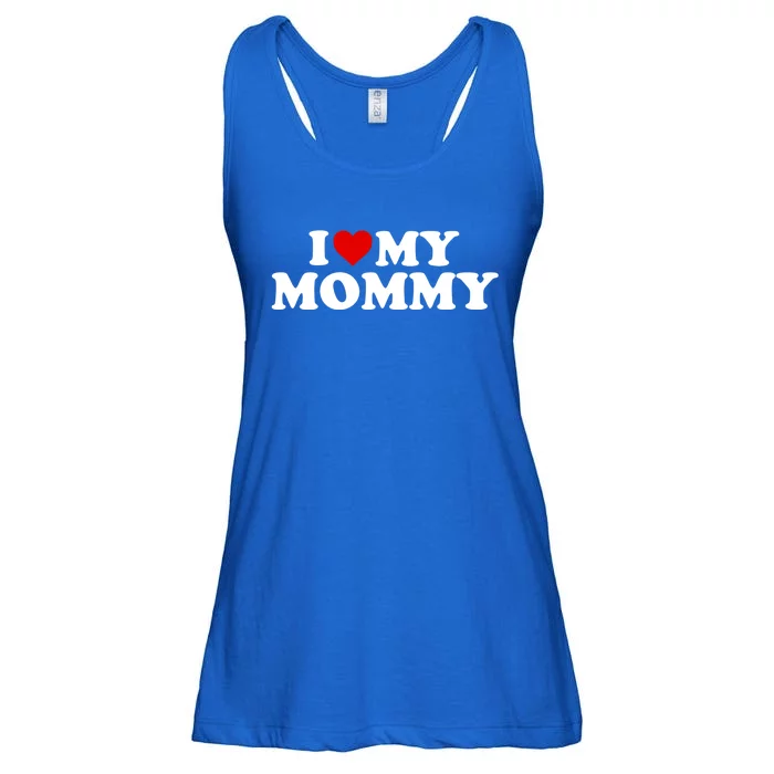 I Love My Mommy Mom Meaningful Gift Red Heart Gift Ladies Essential Flowy Tank