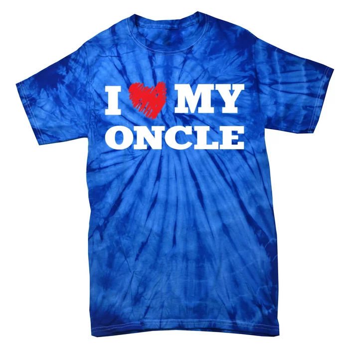 I Love My Oncle Favorite Family Member Valentines Uncle Gift Tie-Dye T-Shirt