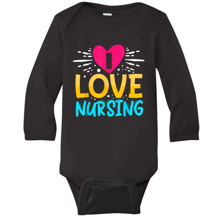 I Love Nursing Baby Long Sleeve Bodysuit