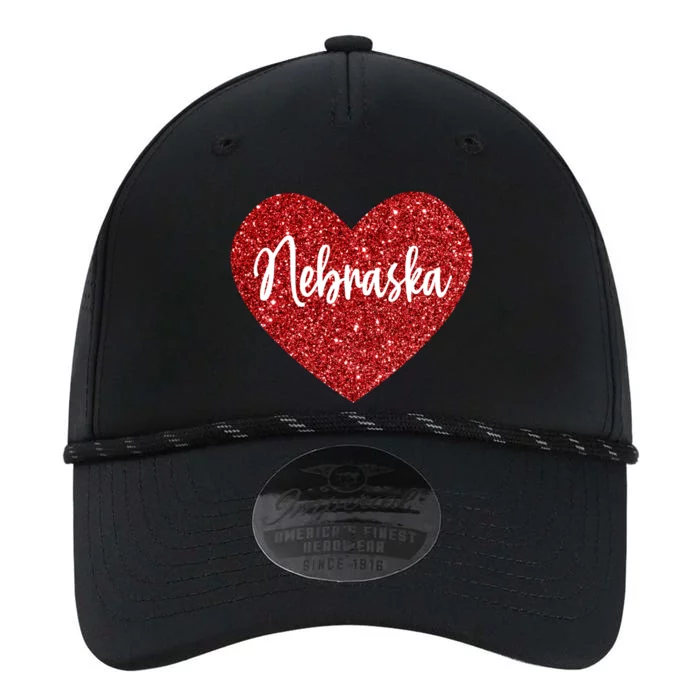 I Love Nebraska Usa Red Heart Cute Gift Performance The Dyno Cap